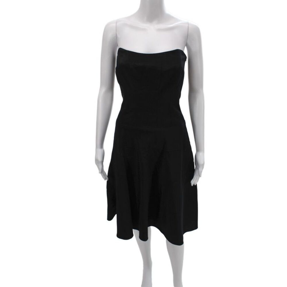 Nicole Miller Collection Women Fit & Flare Black Lace Up Dress Size 4